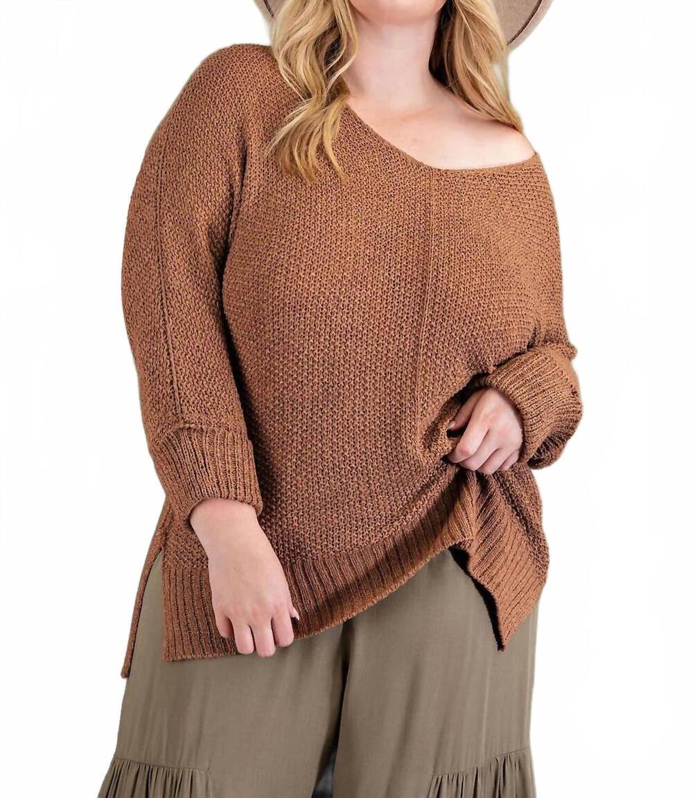 NEW EE:SOME vivianne curvy knit sweater in coco